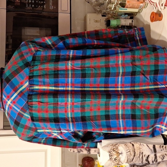 Z  Lands End casual button down  long sleeve flannel shirt plus size 26W - Picture 2 of 5